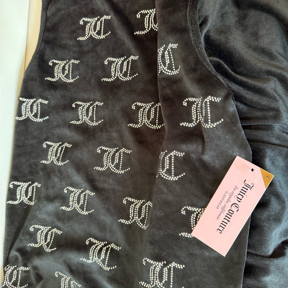 Juicy Couture JC Black Rhinestone Tank & Short Set - Picture 11 of 13